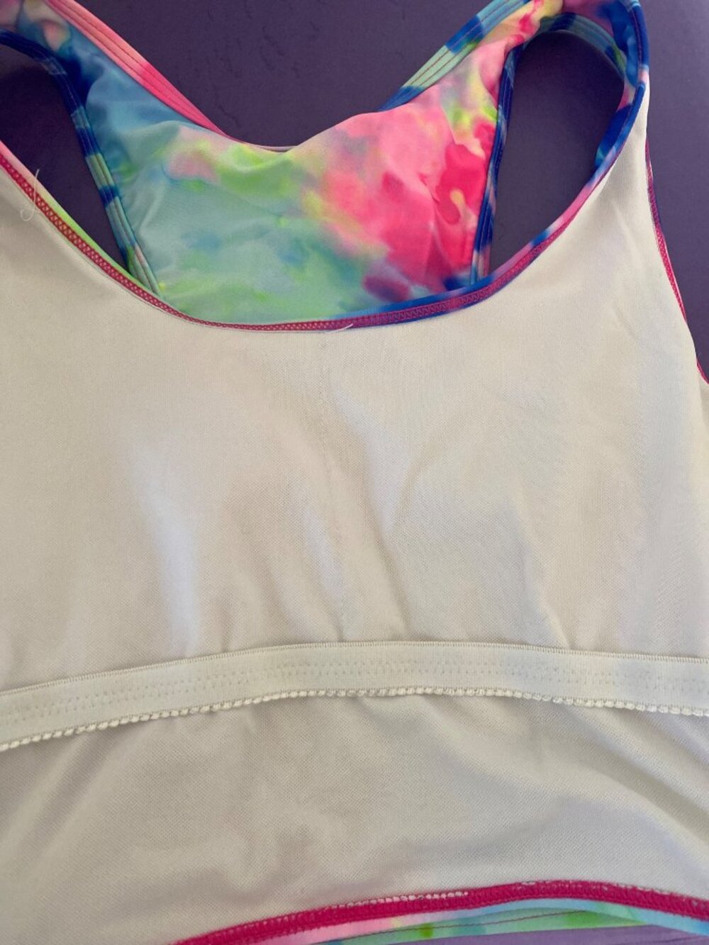 Tie-Dye Two-Piece Swimsuit With High-Waisted Bottoms Women's Size S - Picture 8 of 9